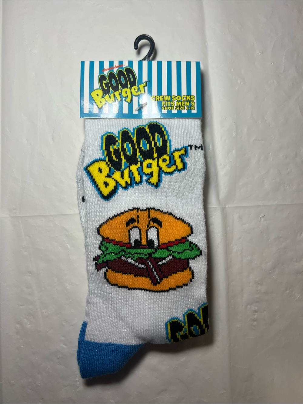 NWT Good Burger Nickelodeon Crew Socks Fits Mens Size: 6-12